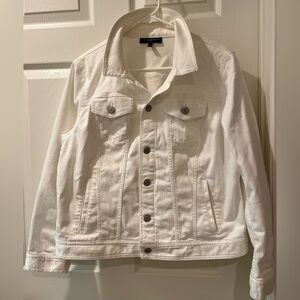 Talbots Jean Jacket Stretch White Size Petite XL.